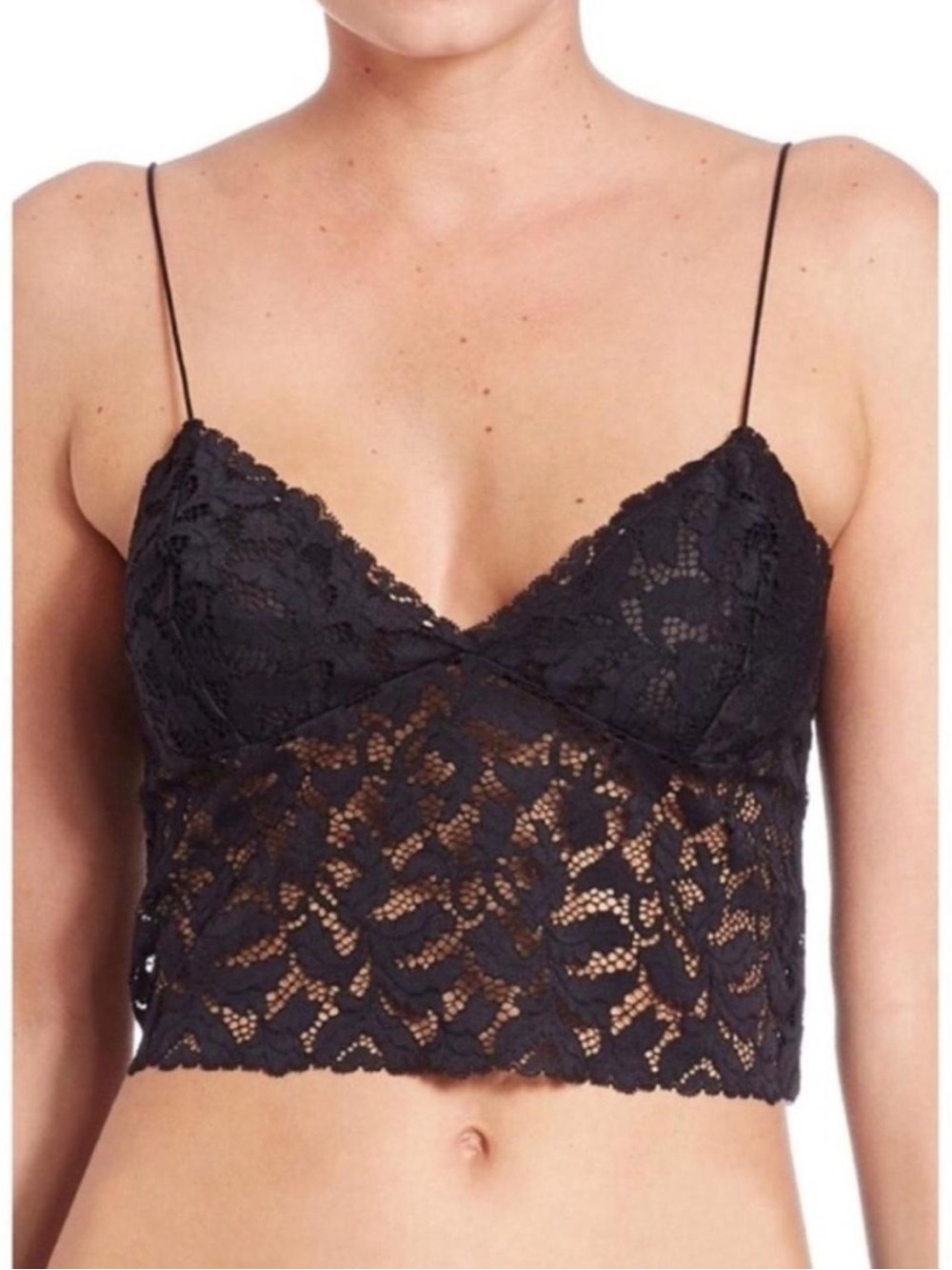 Free People Black Lace Bralette Crop Cami